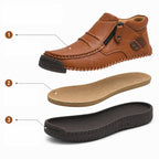 ⏰Limited Time Sale 70% OFF - Men's Handcrafted Slip-On Premium leather Shoes – Wide Toe Box, Waterproof, Pressure-Reducing, And Non-Slip Sole